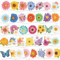 HOWAF 72pcs Glitter Flower Temporary Tattoos for Girls