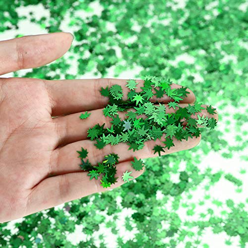 20 Grams Weed Leaf Glitter Festival Pot Leaves Nail Body Art Decoration for DIY Festival Makeup Accessories (Green)