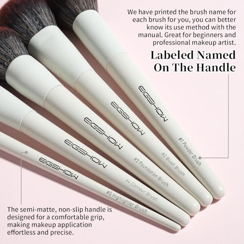 EIGSHOW Makeup Brushes, 18Pcs Professional Make Up Brush Set with Lables, For Foundation, Blush, Contour, Eyeshadow, Eyeliner, Cruelty-Free Vegan (MUA PRO)