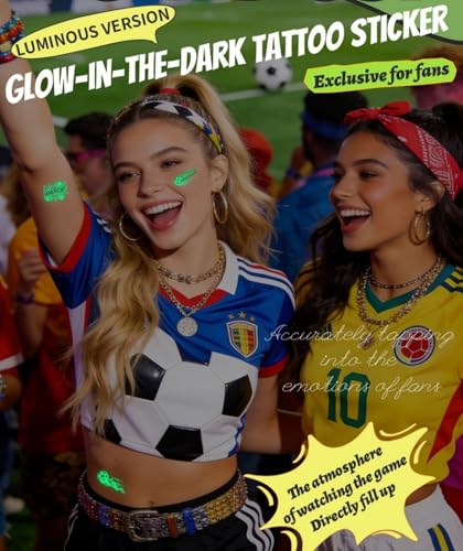 10 PCS Glow in Dark Soccer Temporary Tattoos for Kids