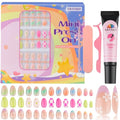EBANKU 78-Piece Kids Press-On Nails Set with Adhesives