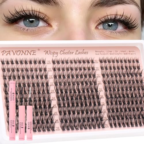 Cluster Lashes Kit 300PCS Wispy C Curl 10-16mm DIY