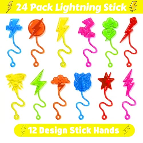 Lightning Stick Hands Party Favors - 48 Piece Set with Tattoos