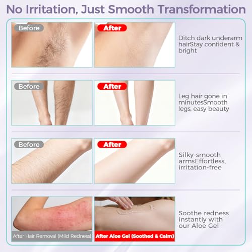 Body Hair Removal Cream for Women with Aloe Gel for Sensitive Skin, 5 Min Painless Depilatory Cream for Arms, Underarms, Legs, Chest& Bikini Line, hair remover for women 2-in-1 Kit, 6.35 Fl Oz