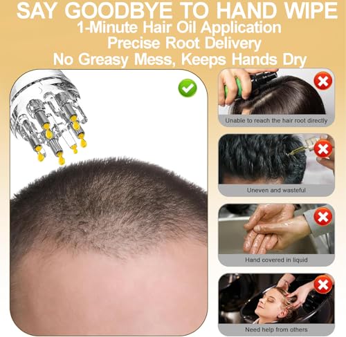 Minoxidil Hair Oil Applicator Bottle with Roller Ball Comb