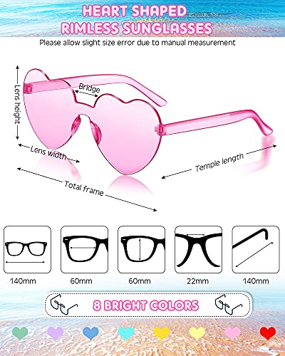 Frienda 8 Pairs Heart Sunglasses for Women