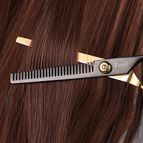 Hair Cutting Scissors Kit, Fcysy Professional Barber Shears Set with Hair Scissors Thinning Shears, Tijeras para Cortar Cabello Haircutting Sheers Hair Cut Blending Salon Scissor for Men Women Pet