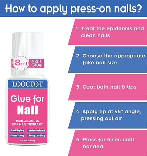 Super Strong Nail Glue for Tips & Acrylic Nails - Waterproof & Fast Drying