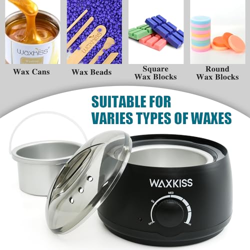 Waxkiss 14Oz Wax Warmer for Hair Removal, Professional Wax Melting Machine for Women Men With Aluminum Pot And See-Through Lid
