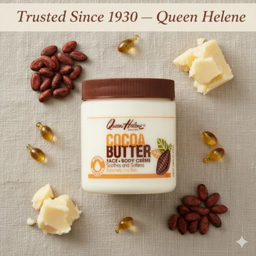 Queen Helene Cocoa Butter Creme ? Deep Hydrating Cocoa Butter Formula for Smooth Radiant Skin | 15 oz Jar