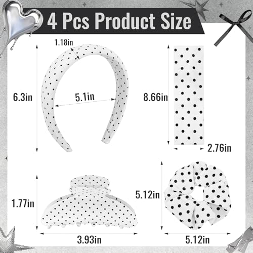 Polka Dot Hair Accessories 4-Pack Set for Women