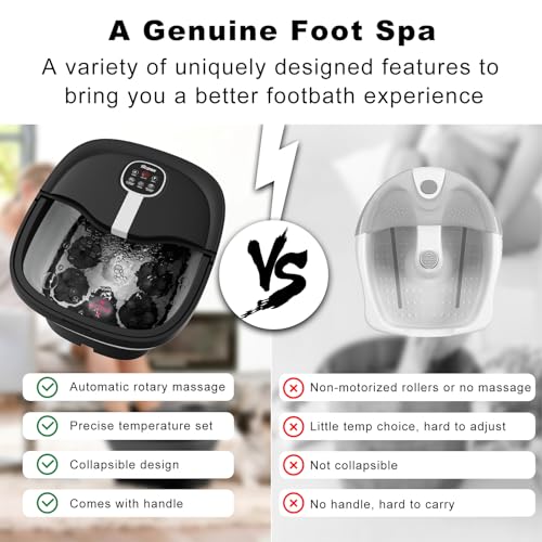 Collapsible Electric Foot Spa with Heat & Remote Control - Shiatsu Massage