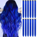 Blue Clip-in Hair Extensions 22 inch Synthetic Straight