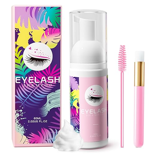 Lash Extension Shampoo Kit - 60ml Gentle Cleanser with Brushes