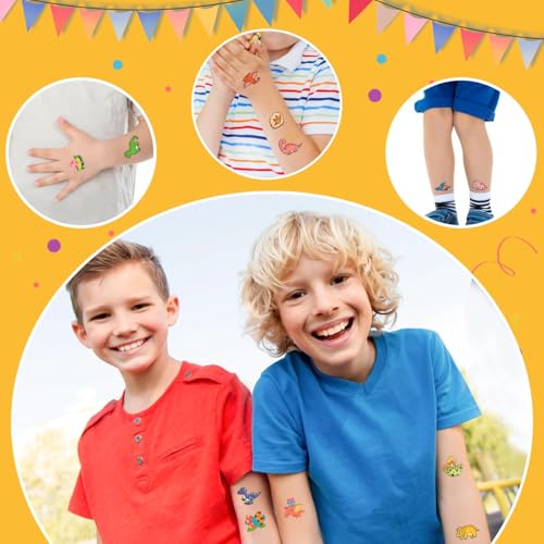 Partywind 408 PCS Dinosaur Kids Temporary Tattoos