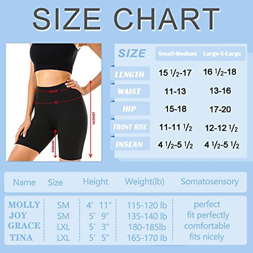 FULLSOFT 3 Pack High Waisted Biker Shorts for Women – 5" Black Workout Yoga Athletic Spandex Soft Shorts for Gym Running (Black,Black,Black,Large-X-Large)