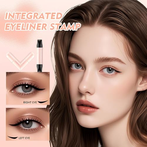 Cat Eye Eyeliner Stamp Pen - Waterproof Winged Dual-Ended, Black & Brown