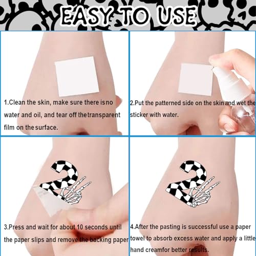 Bad Two the Bone Temporary Tattoos - 24 Sheets Rock Party Stickers