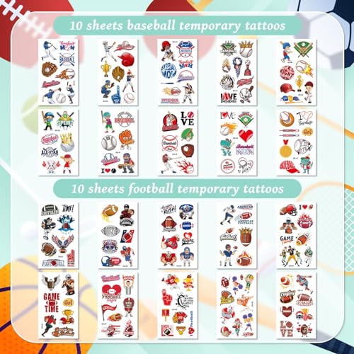 Kids Temporary Tattoos 50 Sheets - 300+ Styles Sports & Transportation