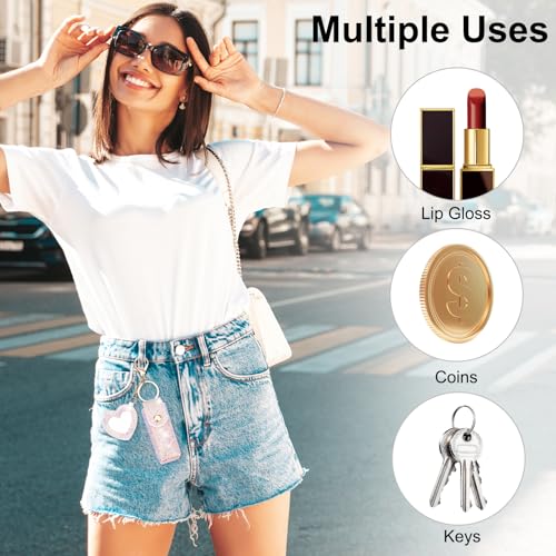 Fantasyon Lipstick Holder Keychain with Mirror & Diamond
