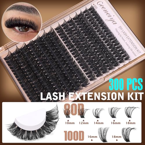 Volume Lash Clusters Kit - 300Pcs DIY Eyelash Extensions 10-16MM