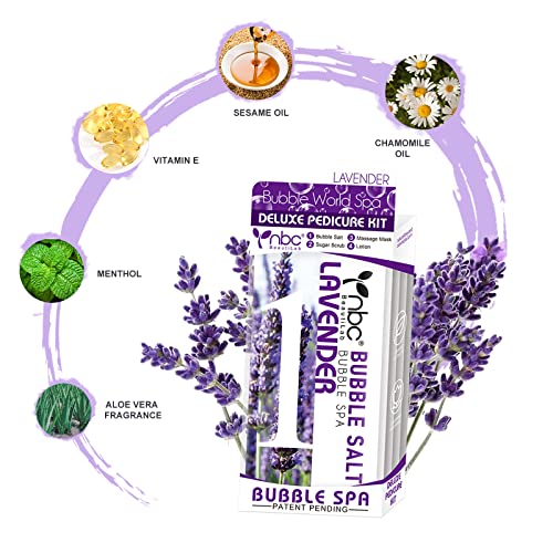 4-Step Lavender Pedicure Kit - Foot Spa Set with Soak, Scrub & Lotion