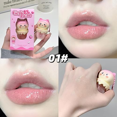 Petansy Cute Lip Gloss for Girls, 4Pcs Fruity Flavors Moisturizing Gloss, Hydrating Jelly Lip Make Up,Birthday,Friendly, Party Gift