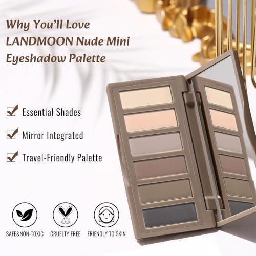 Nude Matte Eyeshadow Palette - 6 Pigmented Brown & Taupe Shades