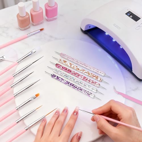 Professional Nail Art Tools Set for Beginners - 15 Nail Brushes & Dotting Tools