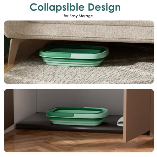 Collapsible Foot Bath Basin with Massage Rollers - Green