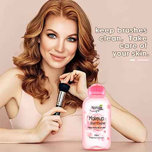 Norate Makeup Brush Cleaner, Make Up Brush Cleansers Solution, Makeup Cleaner for Makeup Brushes, Beauty Sponge, Powder Puff, Deep Clean Brush Shampoo, Gentle Formula Cruelty Free 4.4 FL.OZ