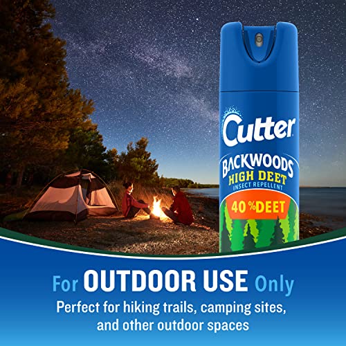 Cutter Backwoods High DEET Insect Repellent 11 oz, Aerosol, with 40% DEET