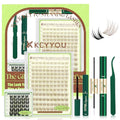 KEYYOU Brown Velure Lash Clusters Kit with Bonus Black Lashes - 150pcs