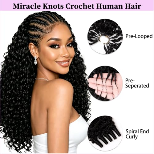 Burmese Curly Crochet Hair 18inch - Miracle Knots for Black Women