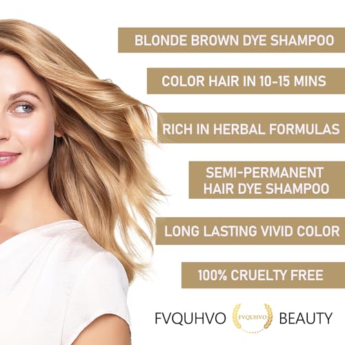 Fvquhvo Blonde Brown Hair Dye Shampoo 16.9oz