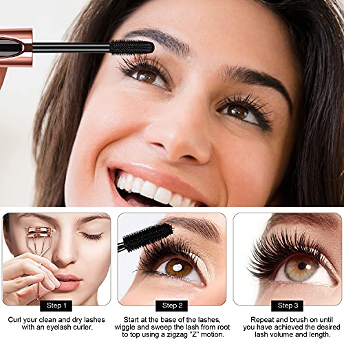 4D Silk Fiber Mascara 2 Pack - Black Volume & Length