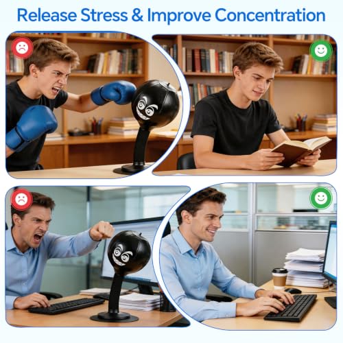 Desktop Punching Bag with Suction Cup for Stress Relief, Office & Home Use