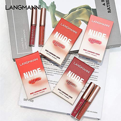LANGMANNI Matte Liquid Lipstick Set 16Pcs Waterproof Long Lasting