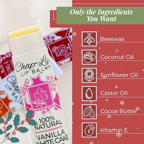 100% Natural Lip Balm Set - Beeswax Natural Christmas Gifts for Her - Ideal Gift for Women - Lip Moisturizer for Dry Lips, Cocoa Butter - Petroleum Free Pack of 24