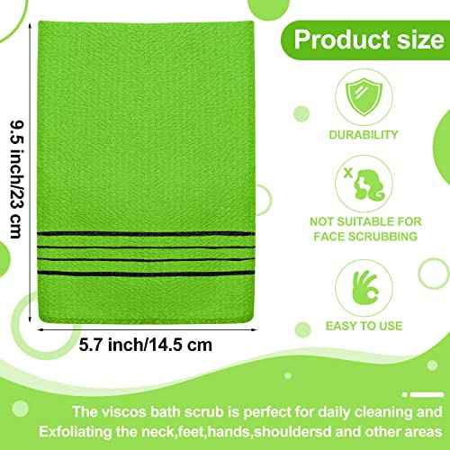 Tatuo 12 Pieces Korean Exfoliating Mitt Glove Italy Towel Body Skin Scrubber Exfoliating Scrubber for Remove Dead Skin Washcloth Korean(Large,Yellow, Green, Blue, Pink)