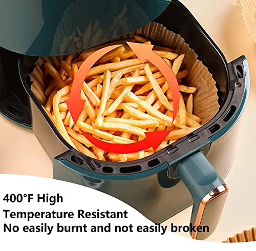 Air Fryer Paper Liners, 125PCS Non-stick Disposable Liners, Baking Paper for Air Fryer Oil-proof, Water-proof, Food Grade Parchment for Baking Roasting Microwave (8inch-Square)