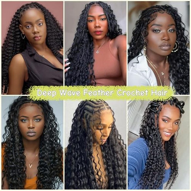 18 Inch Deep Wave Crochet Hair for Black Women - 100 Strands