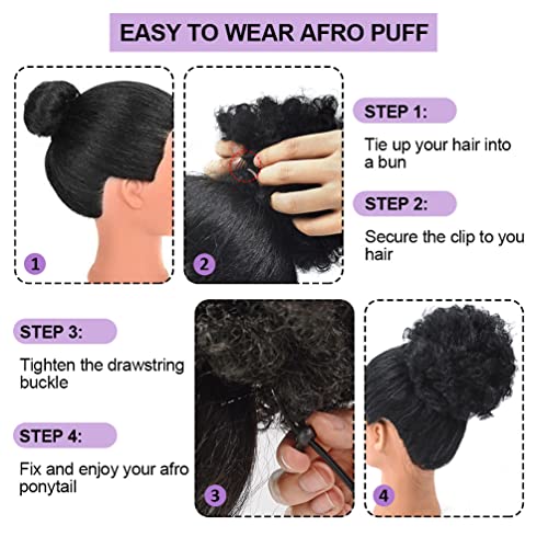 Afro Puff Drawstring Ponytail for Black Women Synthetic Hair