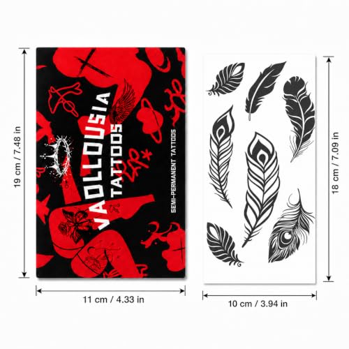 Semi-Permanent Tattoo Stickers for Women & Men, 7-15 Days Waterproof