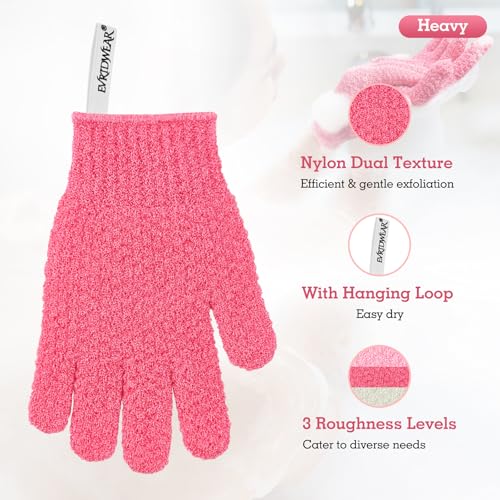 Exfoliating Gloves for Shower - Dual Texture Bath Loofah Gloves