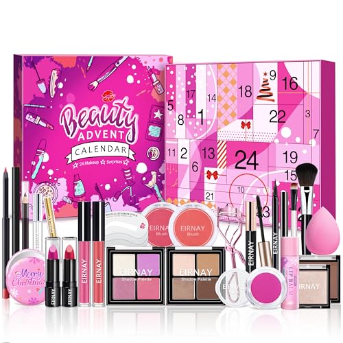 Makeup Advent Calendar 2025 Teen Girls Women Christmas Make Up 24 Days Advent Calendar, Christmas Holiday Festival Cosmetic Starter Makeup Set with 24 Beauty Boxes for Women Girls Teens