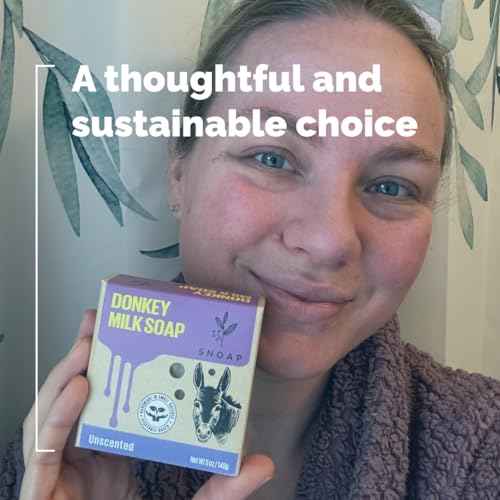 Unscented Donkey Milk Soap Bar ? Fragrance-Free, Handmade Natural Soap for Sensitive Skin, 5oz (Pack of 3)