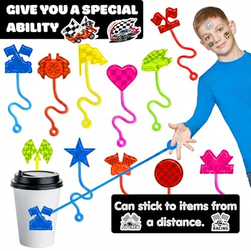 48pc Checkered Party Favors - Stick Hands & Temporary Tattoos