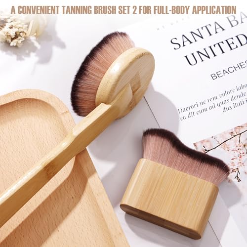 Self Tanner Brush Body Self Tanning Brush for Self Tan Makeup Brush Kabuki Self Tanner Back Applicator Brushes Face Self Tanning Blending Brushes Leg Makeup Brush for Self Tanner Applicator Set 2