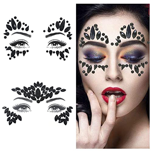 Face Gems Rhinestone Stickers - Shiny Forehead Jewels 2PC